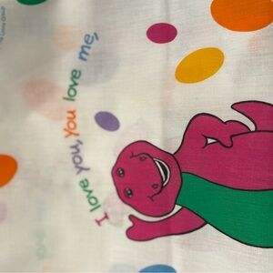 Colorful VINTAGE BARNEY twin flat sheet